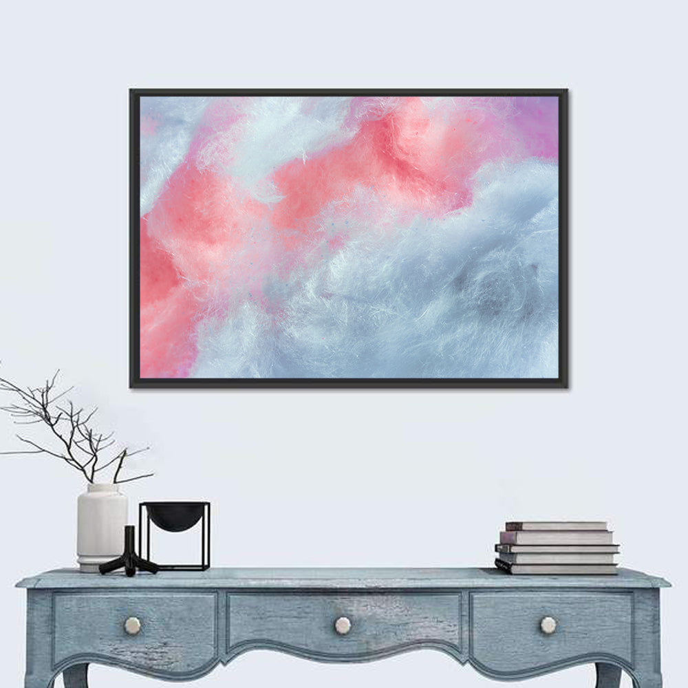 Spun Sugar Abstract Wall Art in a room, landscape