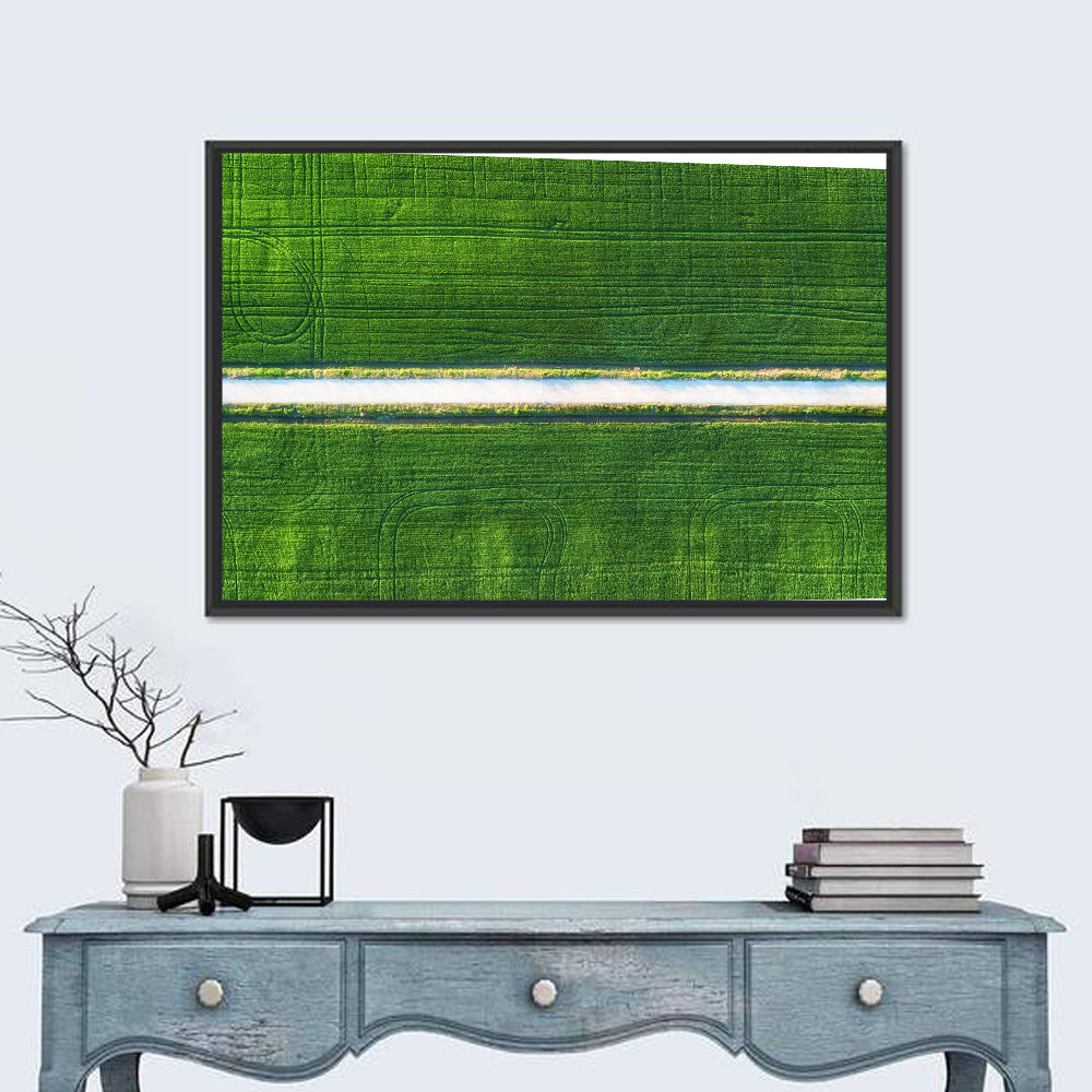 Aerial Irrigation Canal View Wall Art