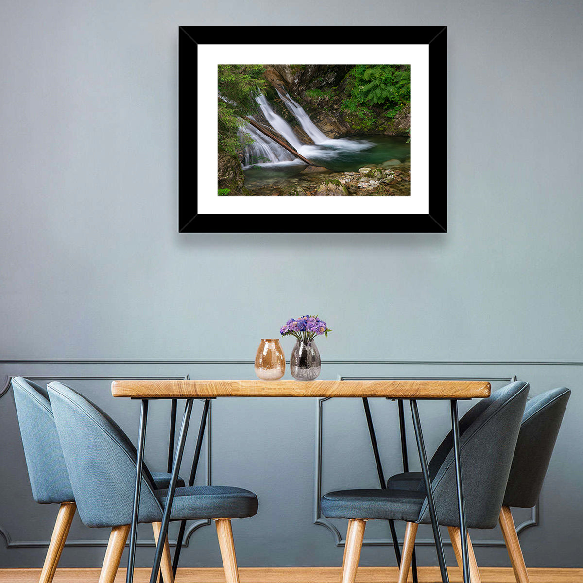 Mount Mickiewicz Waterfall Wall Art in a room, landscape