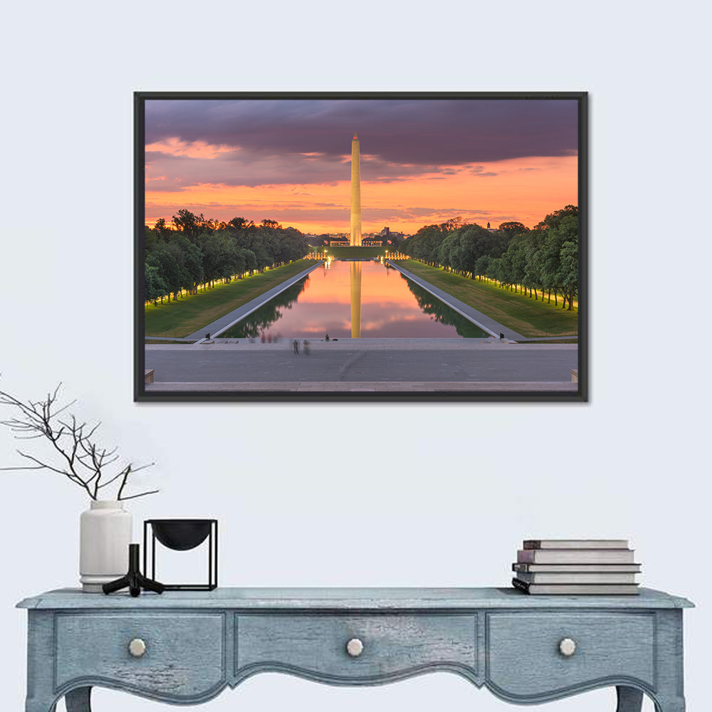 Washington Monument at Dusk Wall Art in a room, landscape