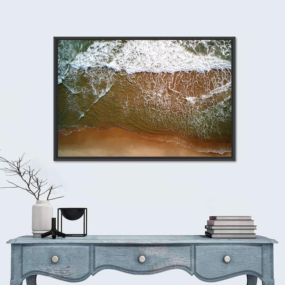 Misquamicut Beach Aerial View Wall Art in a room, landscape