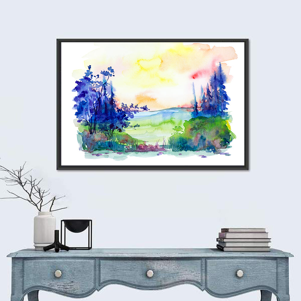 Sunrise Over Summer Forest Wall Art