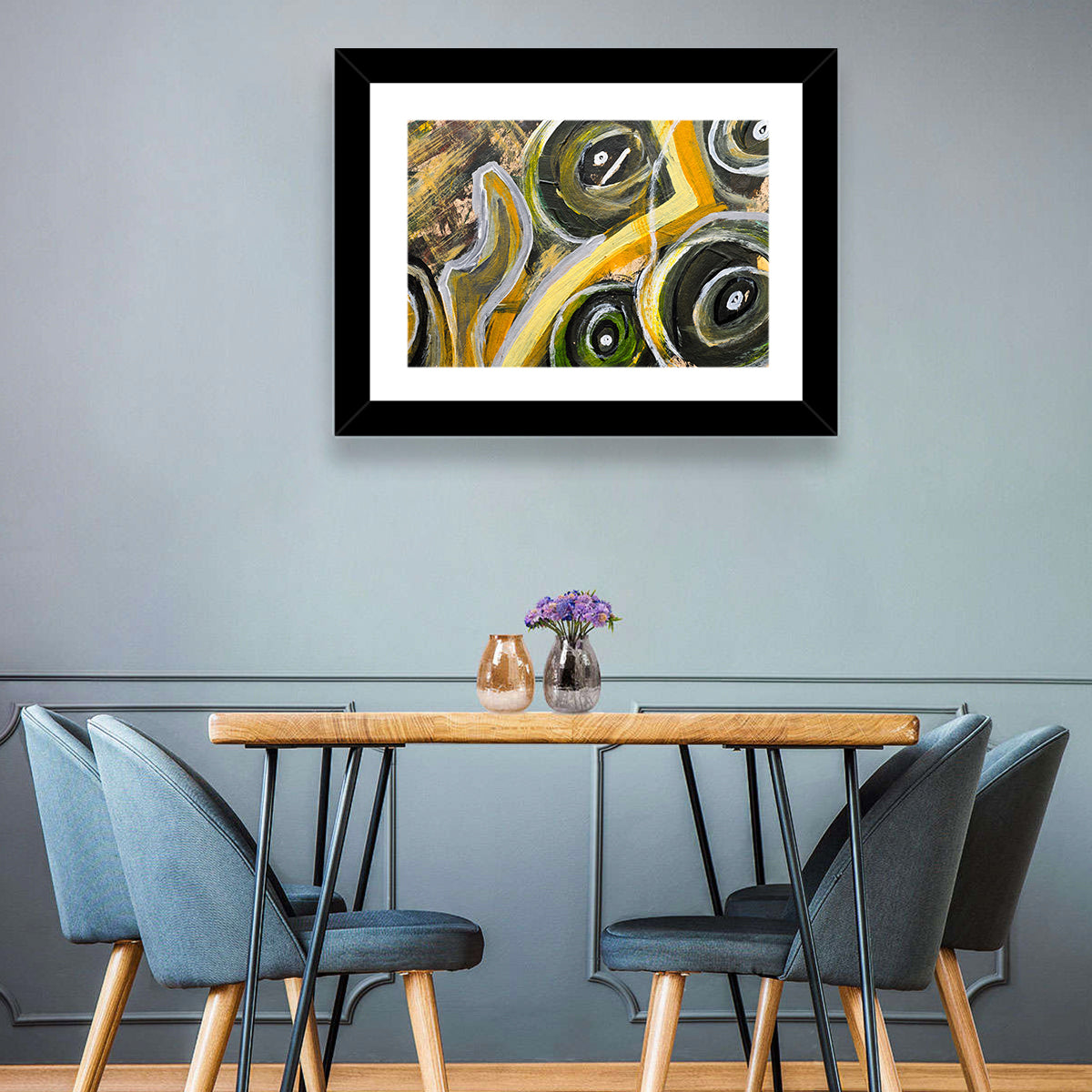 Circular Brush Strokes Texture Wall Art