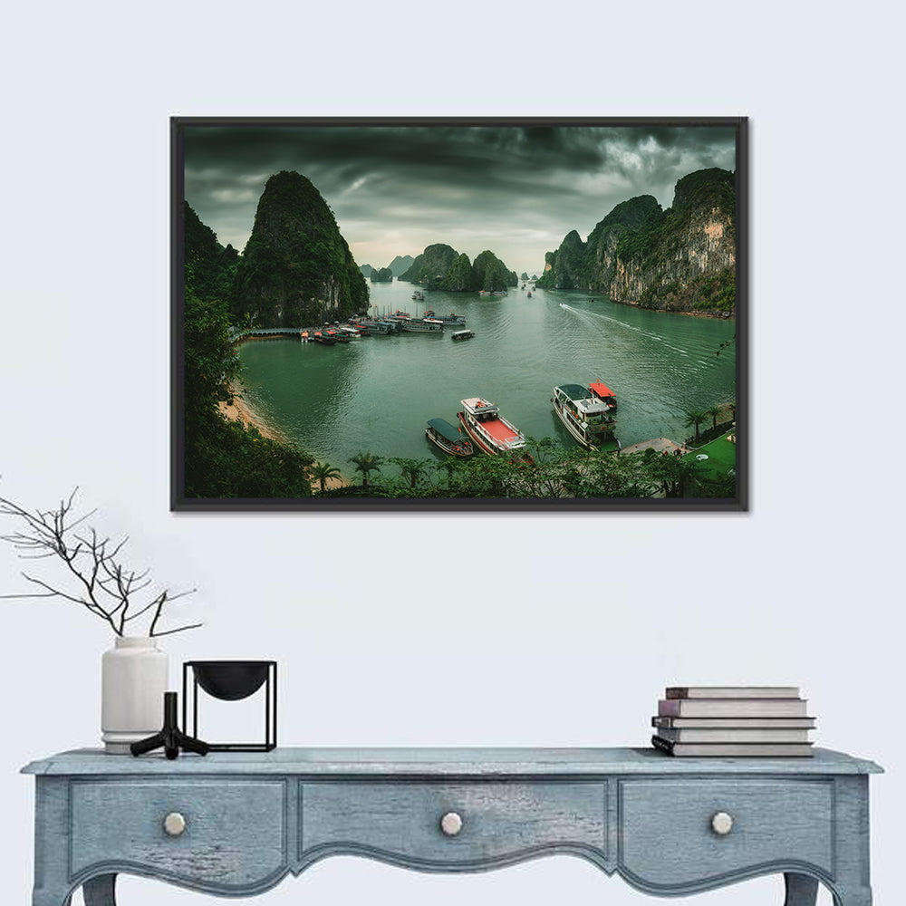 Ha Long Bay Vista Wall Art in a room, landscape