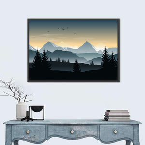 Misty Hills Silhouette Wall Art