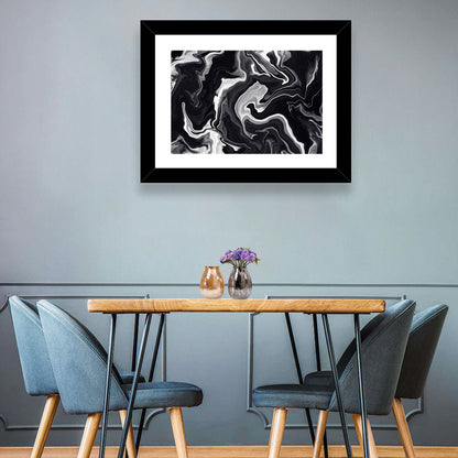 Flowing Black Marble Abstract Wall Art