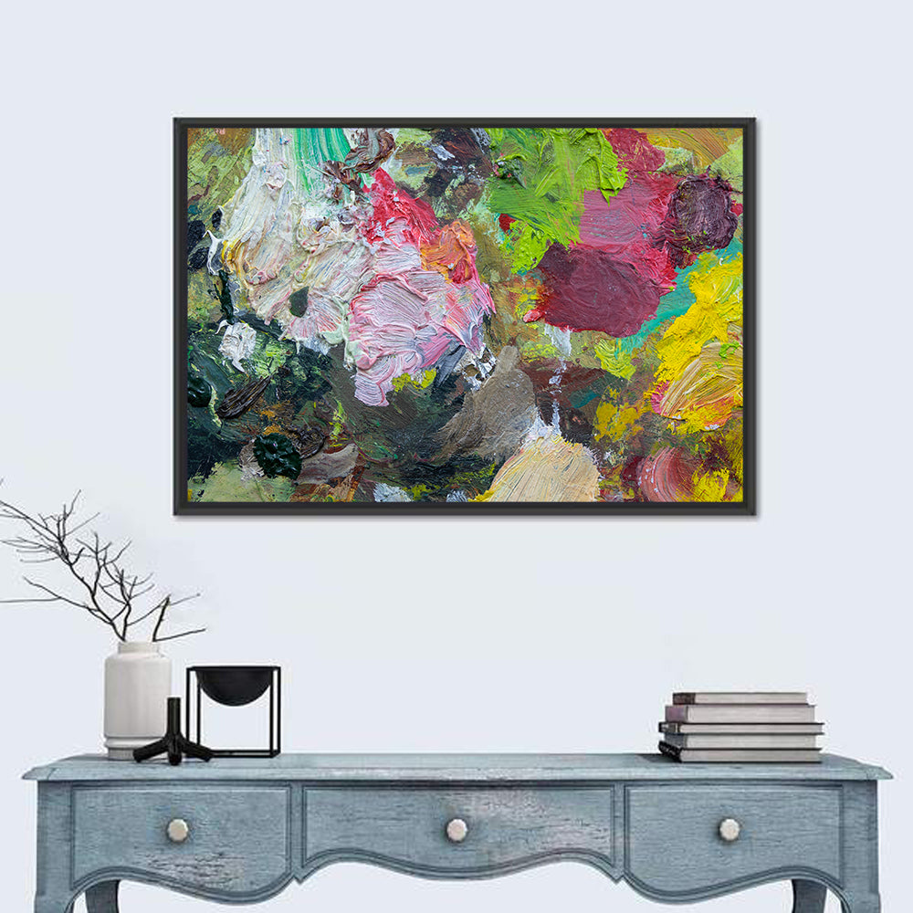 Hand Drawn Abstract Palette Wall Art in a room, landscape