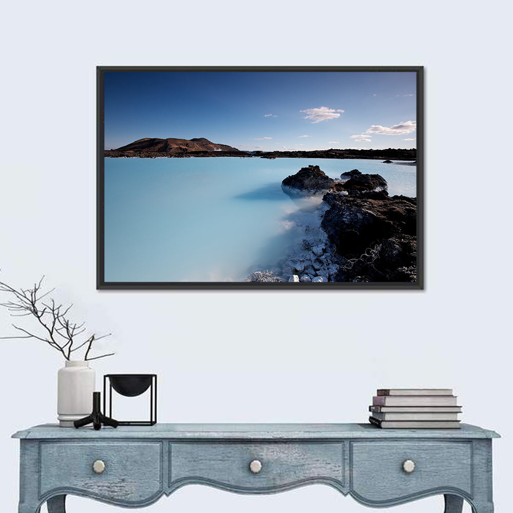 Blue Lagoon in Grindavík, Iceland Wall Art in a room, landscape