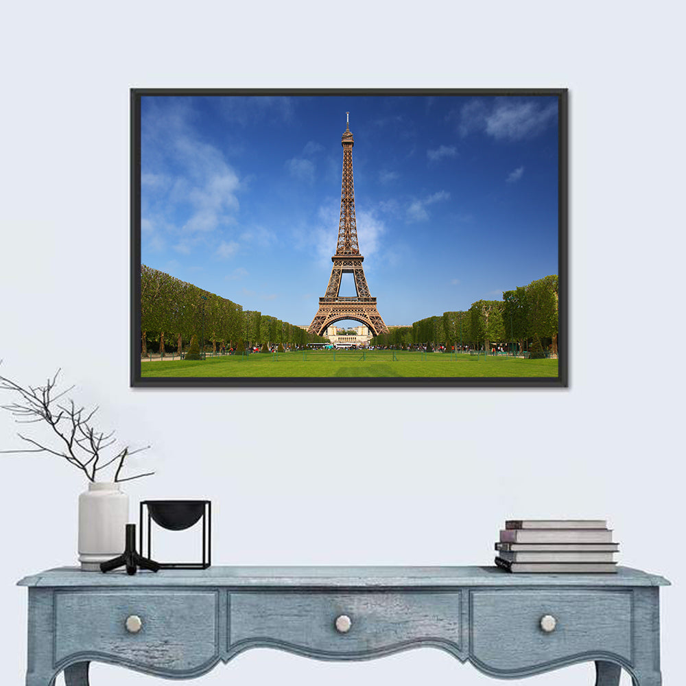 Eiffel Tower Park View Wall Art in a room, landscape