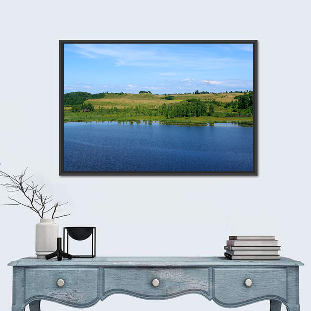 Pskov Lake Landscape Wall Art in a room, landscape