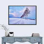 Snowy Birch Road in Hokkaido Wall Art