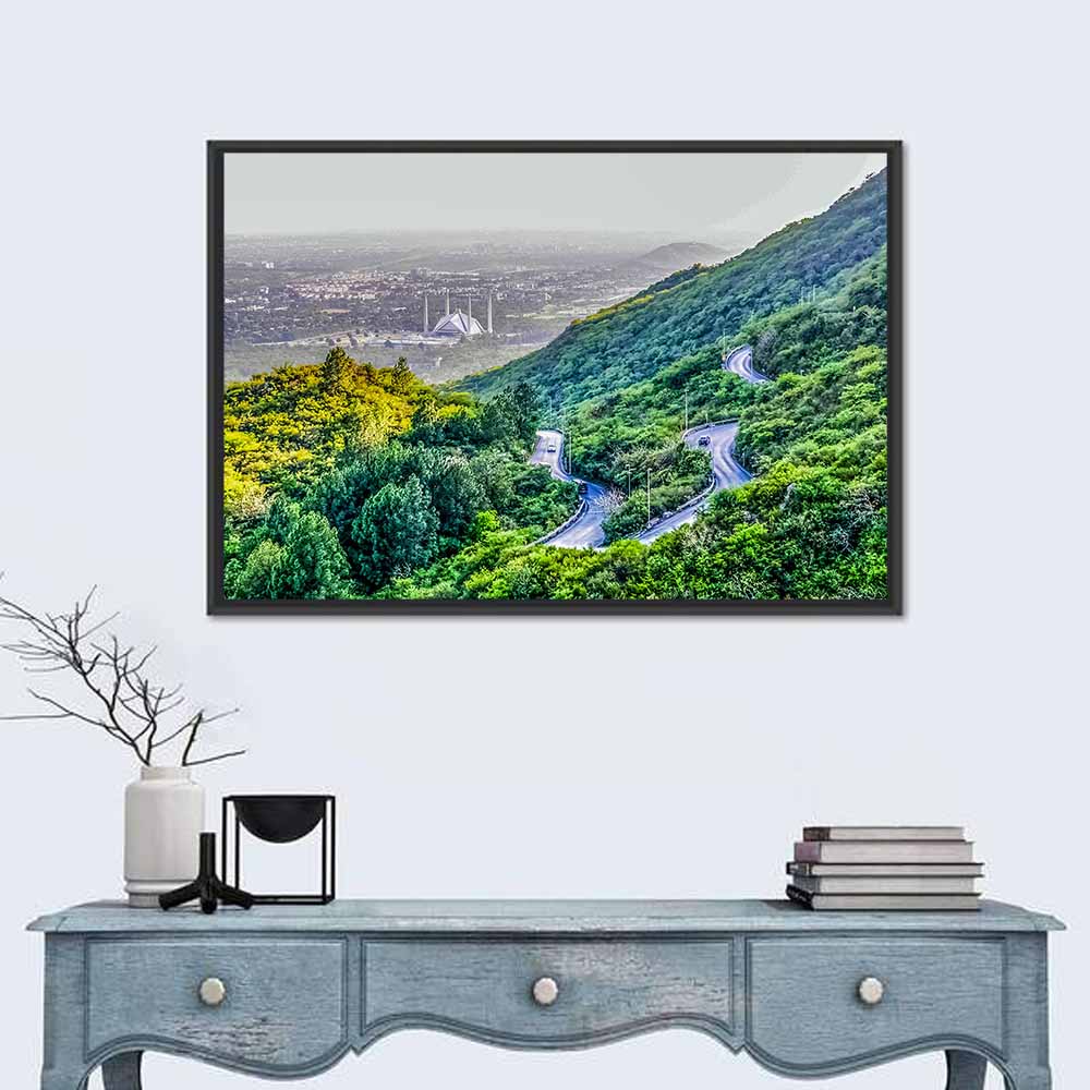 Shah Faisal Mosque From  Margalla Hills Wall Art