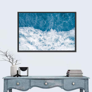 Blue Sea Stormy Wave Wall Art