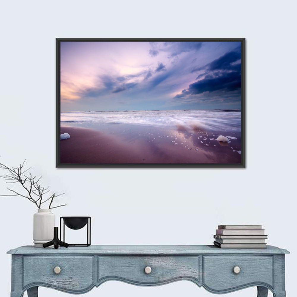 Purple Night Beach Wall Art