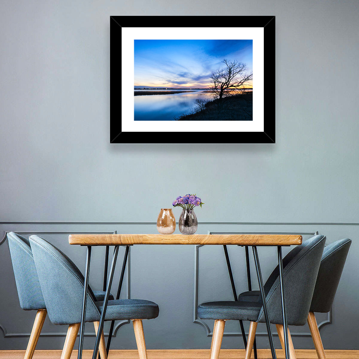 Lake Bemidji Twilight Wall Art in a room, landscape