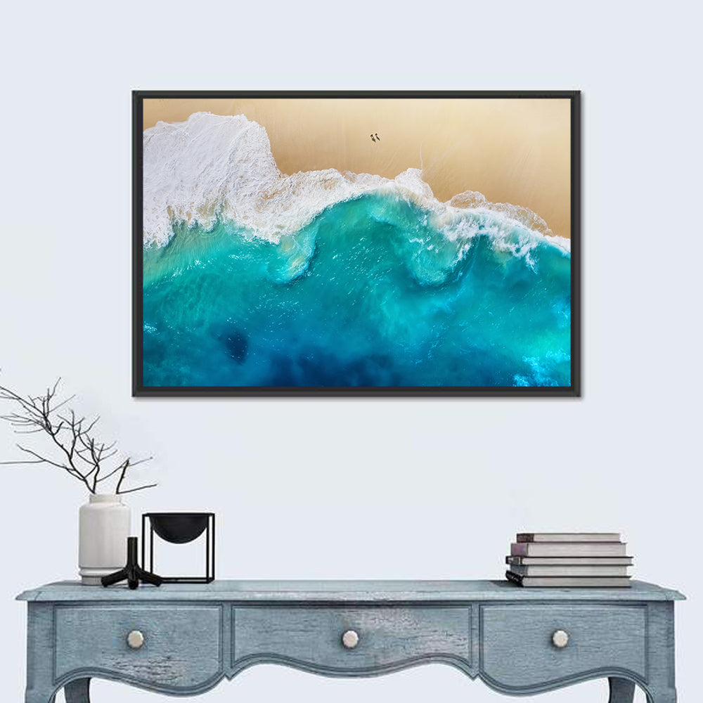 Nusa Penida Aerial Beach Wall Art in a room, landscape