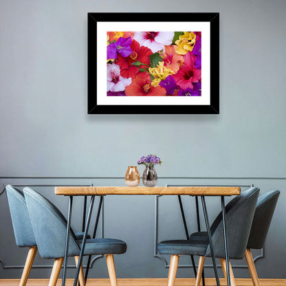 Bougainvillea And Hibiscus Flowers Wall Art