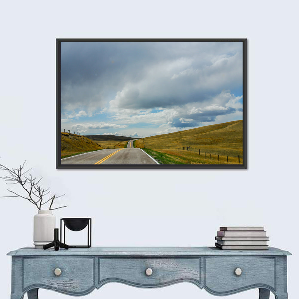 Montana Road Through Golden Hills Wall Art