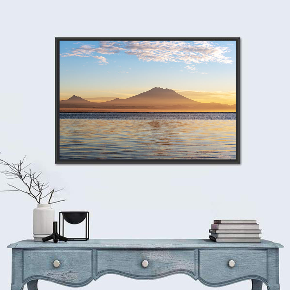 Mount Agung Sunrise Wall Art in a room, landscape