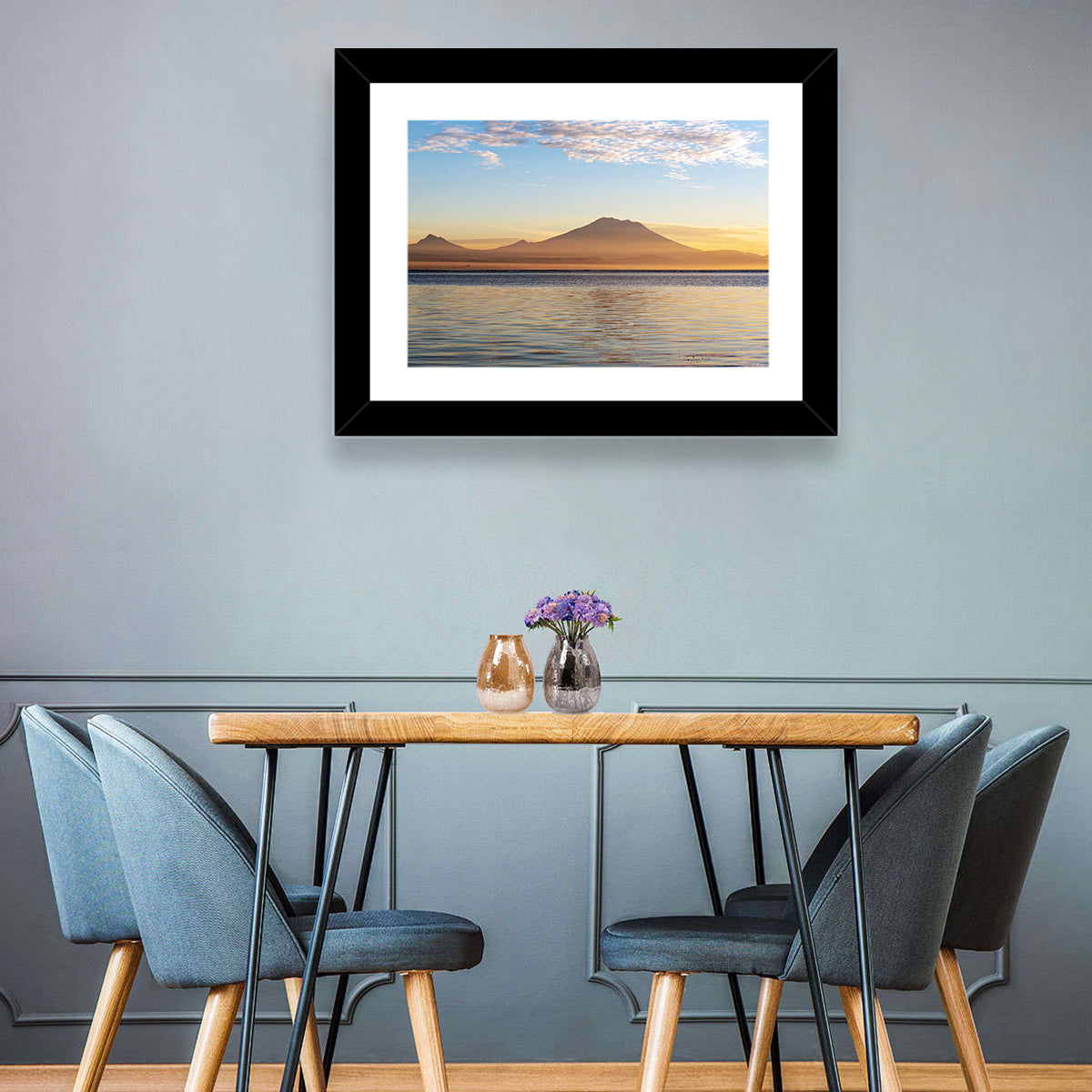 Mount Agung Sunrise Wall Art in a room, landscape