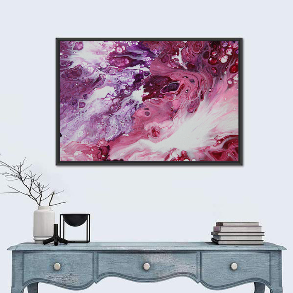 Flowing Bubbles Abstract Wall Art in a room, landscape