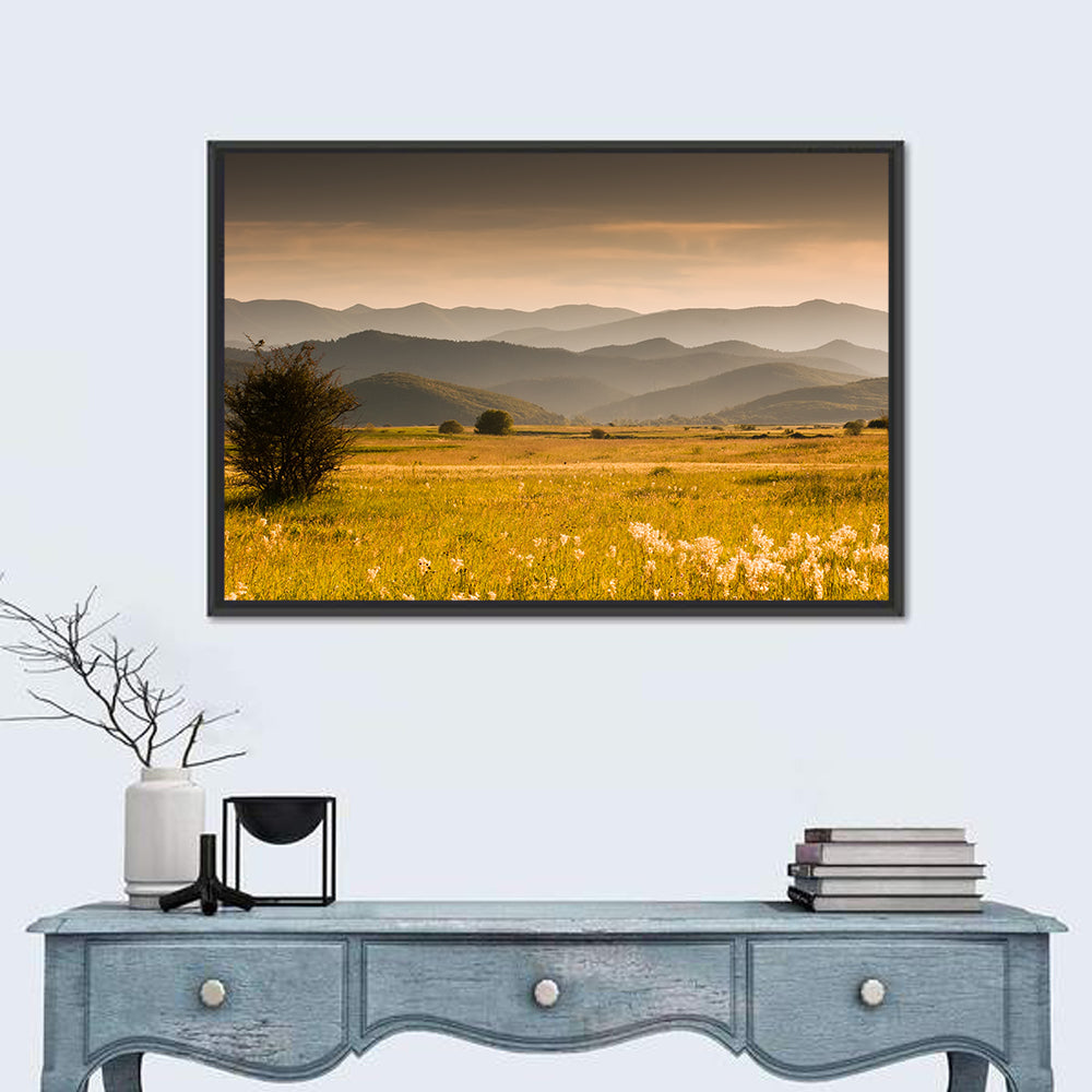 Golden Hour Countryside Hills Wall Art