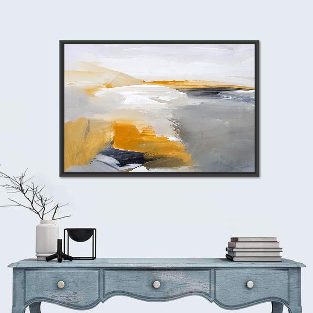 White Coastal Abstract Landscape Wall Art