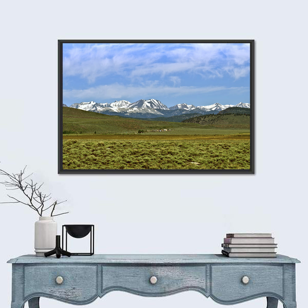 Sierra Nevada Sagebrush Plains Wall Art in a room, landscape