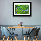 Blue Car on Summer Forest Road Wall Art