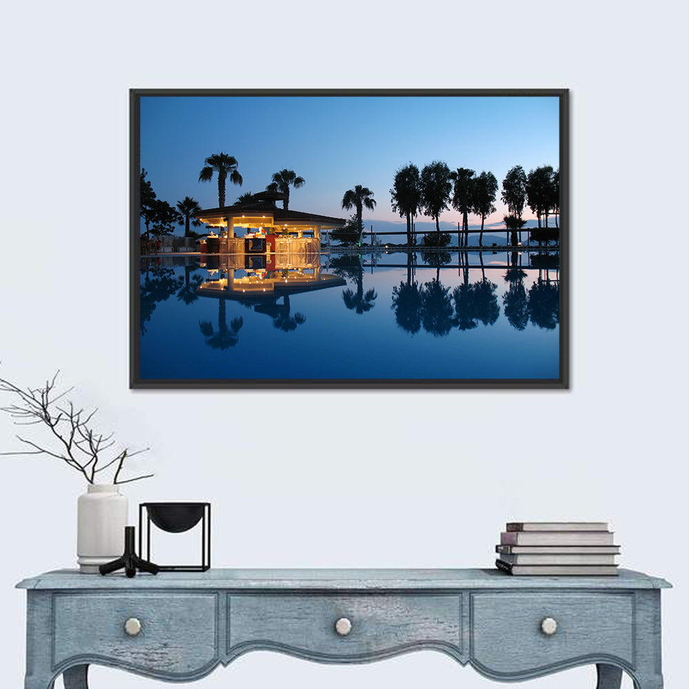 Twilight Poolside Bar Wall Art
