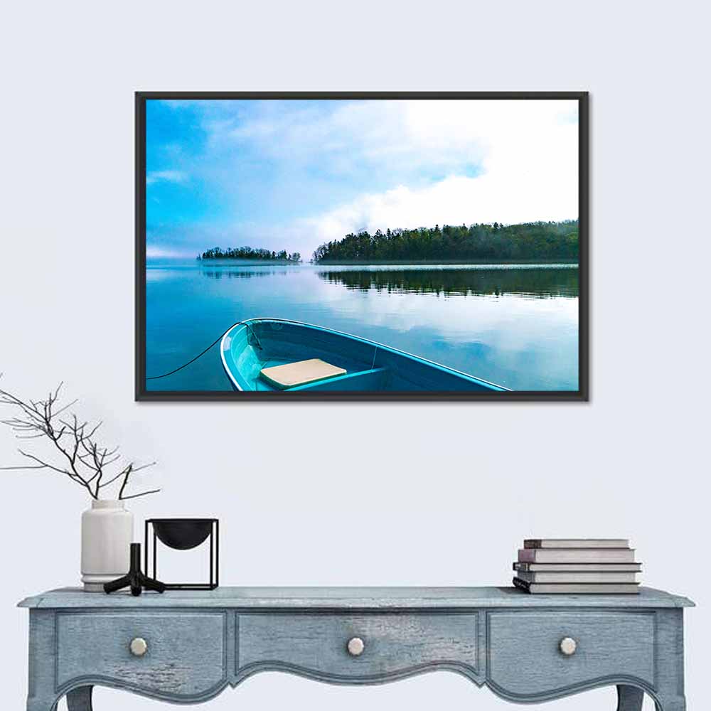 Misty Morning on Lake Akan Wall Art in a room, landscape