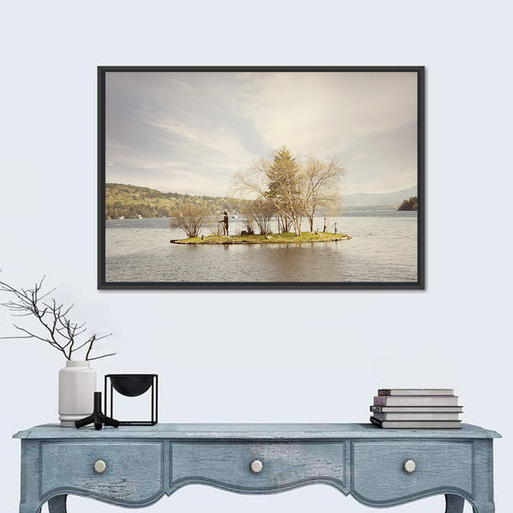 Lake Winnipesaukee Wall Art in a room, landscape