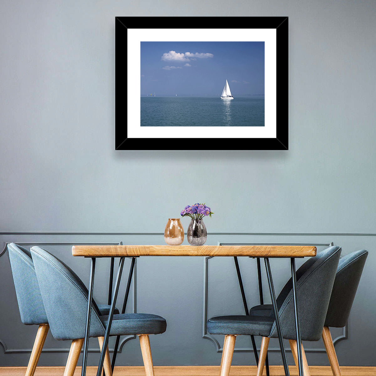 Sailboat on Lake Balaton Wall Art in a room, landscape