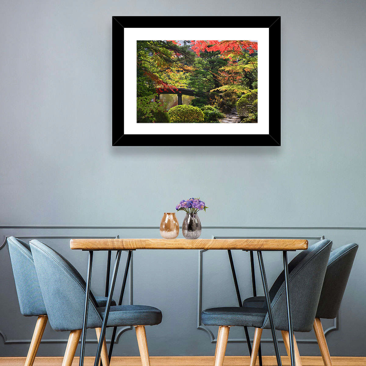 Rinoji Temple Autumn Garden Wall Art in a room, landscape