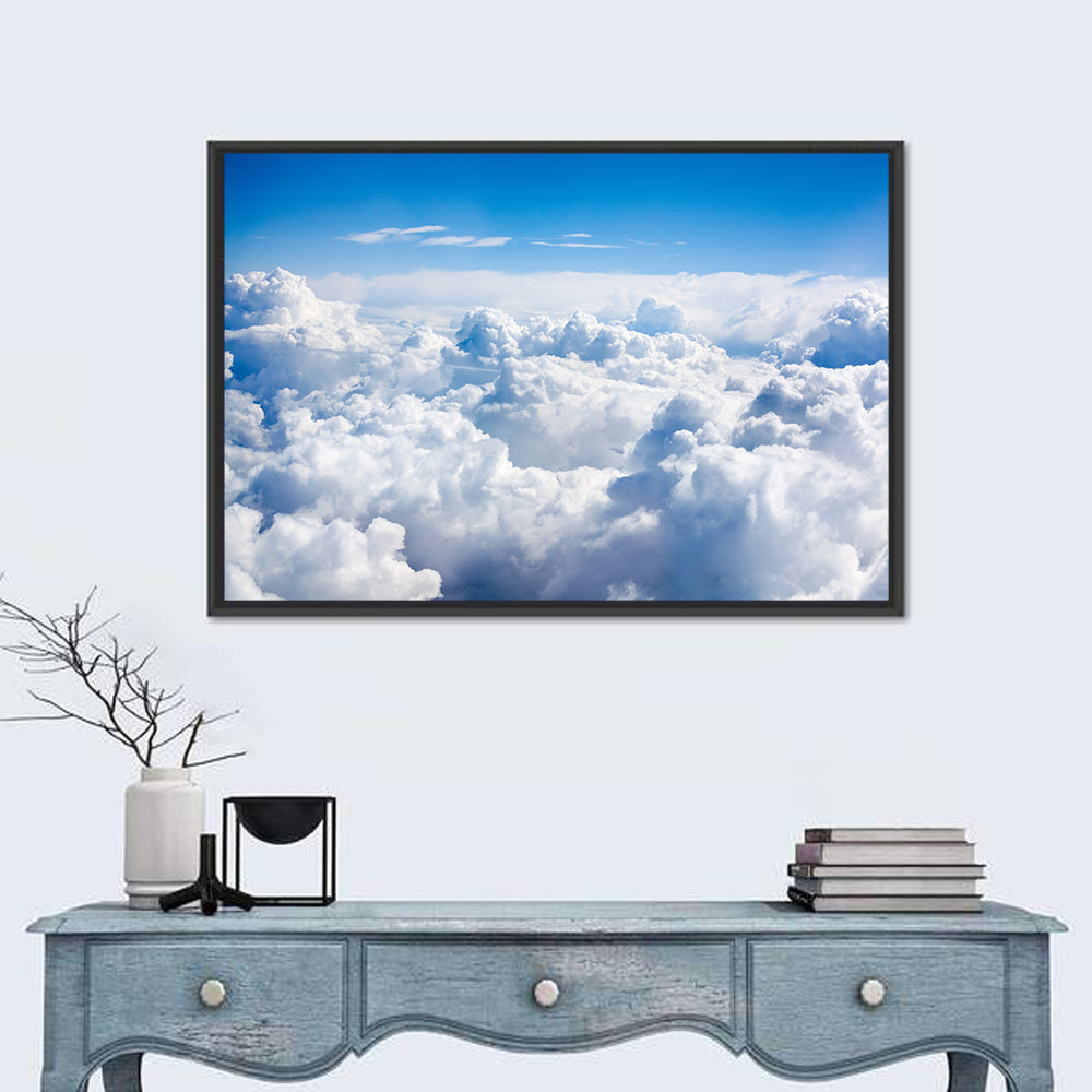 Aerial Cloudscape Wall Art in a room, landscape
