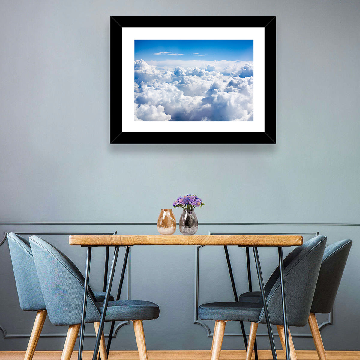 Aerial Cloudscape Wall Art in a room, landscape