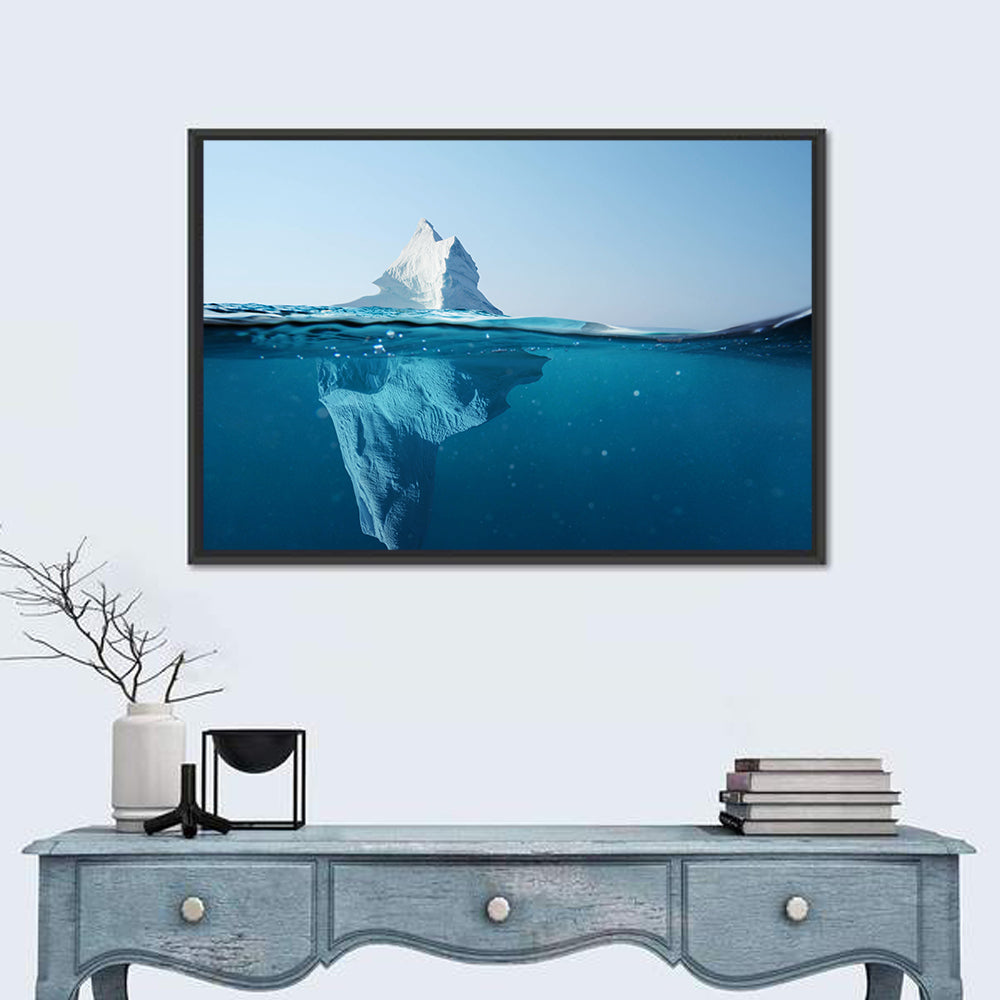 Split-level Iceberg Wall Art in a room, landscape