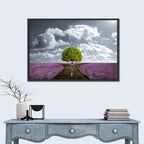 Lavender Field Crossroads with Lone Tree Wall Art