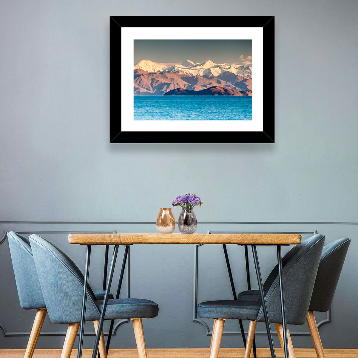 Karakul Lake at Golden Hour Wall Art in a room, landscape