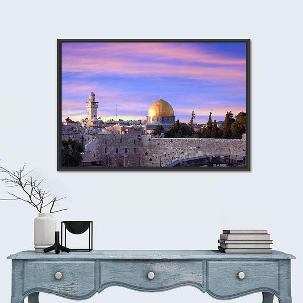 Al Aqsa at Golden Hour Wall Art in a room, landscape