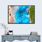 Aerial Turquoise Beach Cliffs Wall Art