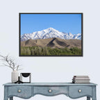 Afghan Snow-capped Peaks Above Forested Foothills Wall Art