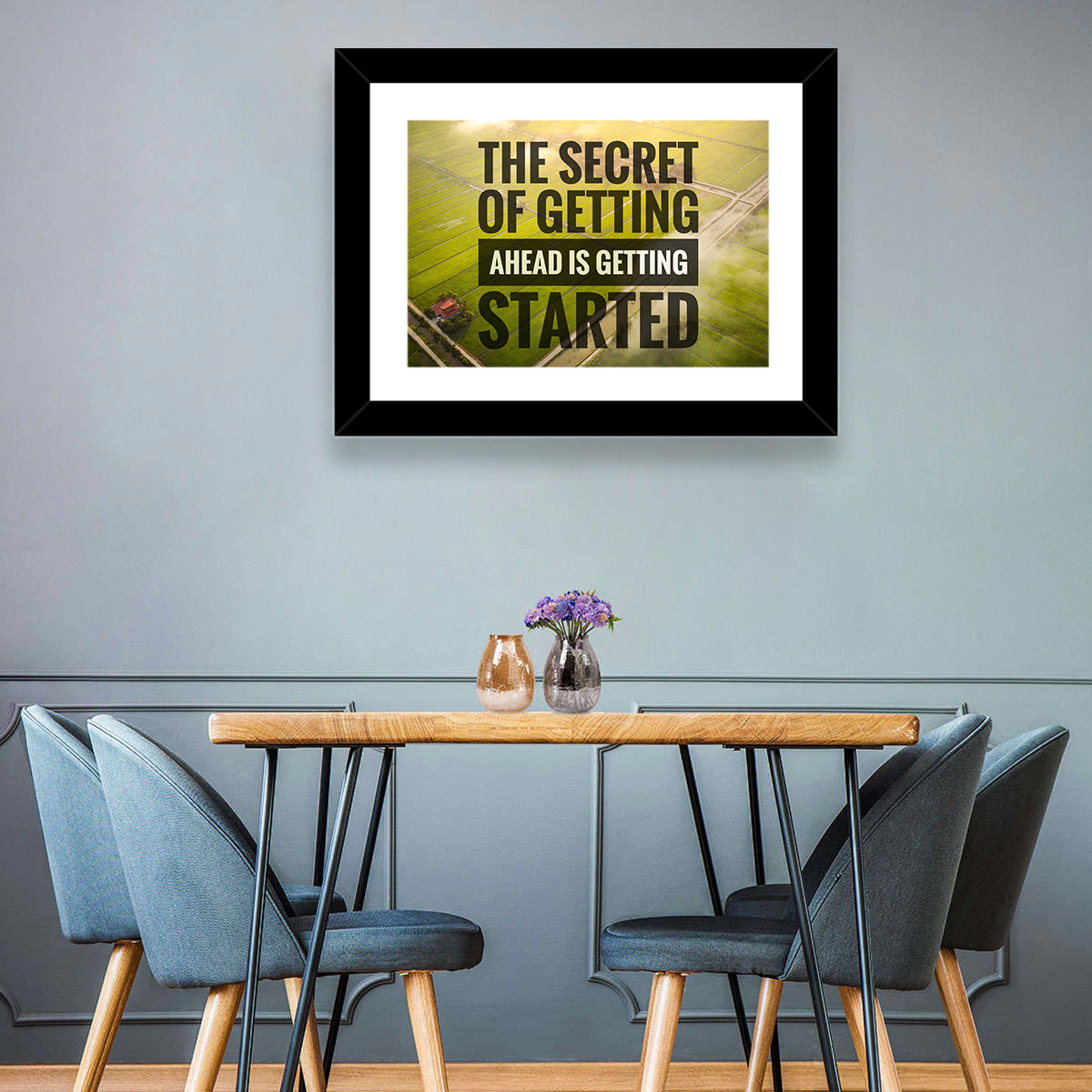 Getting Started Sunlit Farmland Wall Art in a room, landscape