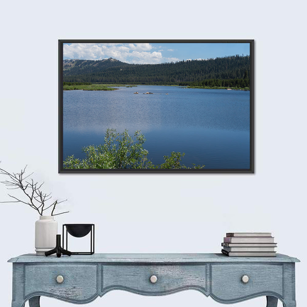 Lake Van Norden Wall Art in a room, landscape