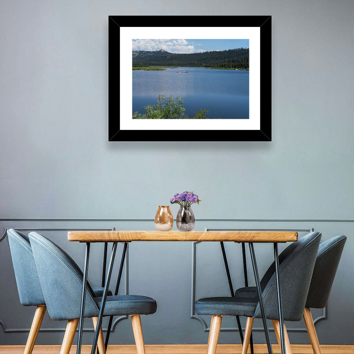 Lake Van Norden Wall Art in a room, landscape