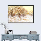 Winter Field with Snow-dusted Trees Wall Art