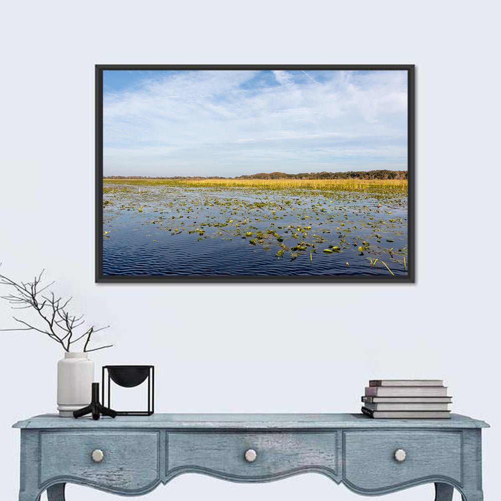 Lake Toho Lily Pads Wall Art in a room, landscape