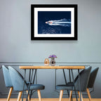 Sleek Speedboat Over Navy Sea Wall Art