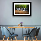Lush Green Forest Waterfall Wall Art