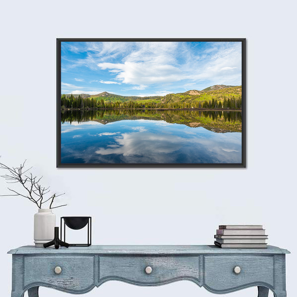 Silver Lake Reflection Wall Art in a room, landscape